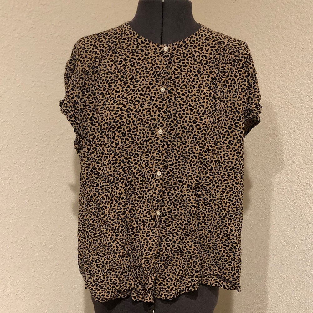 Old Navy Brown Leopard Print Women's Blouse